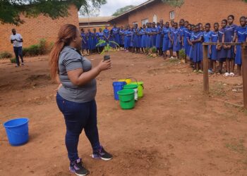 Rotary Club of Lilongwe court primary school leaners on tree planting culture