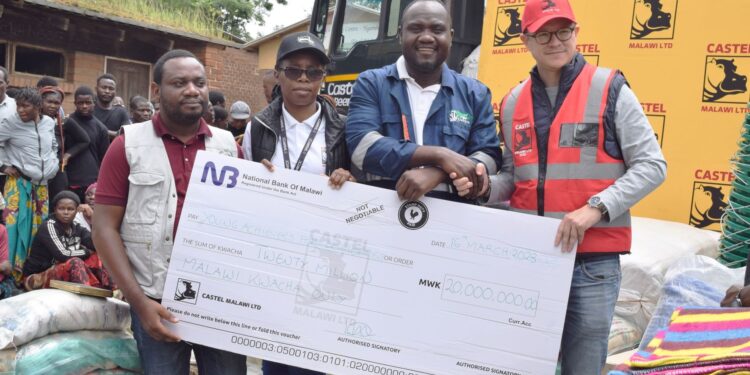 Castel Malawi donates to cyclone survivors in Ndirande