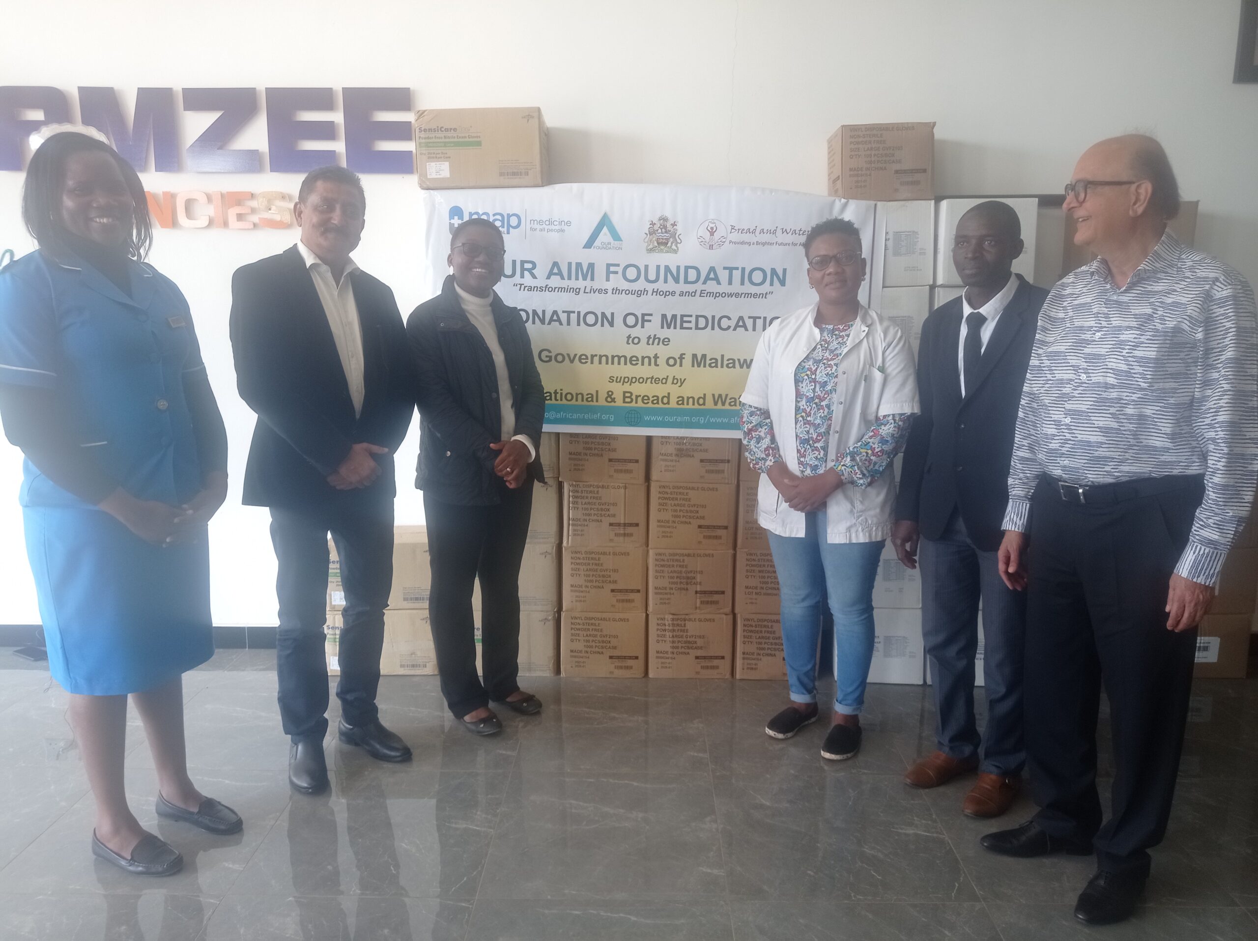 Our Aim Foundation donates medical supplies to Lilongwe DHO
